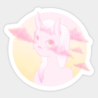 Kawaii japanese girl with horns - Demon - Akuma - Cute girls Sticker